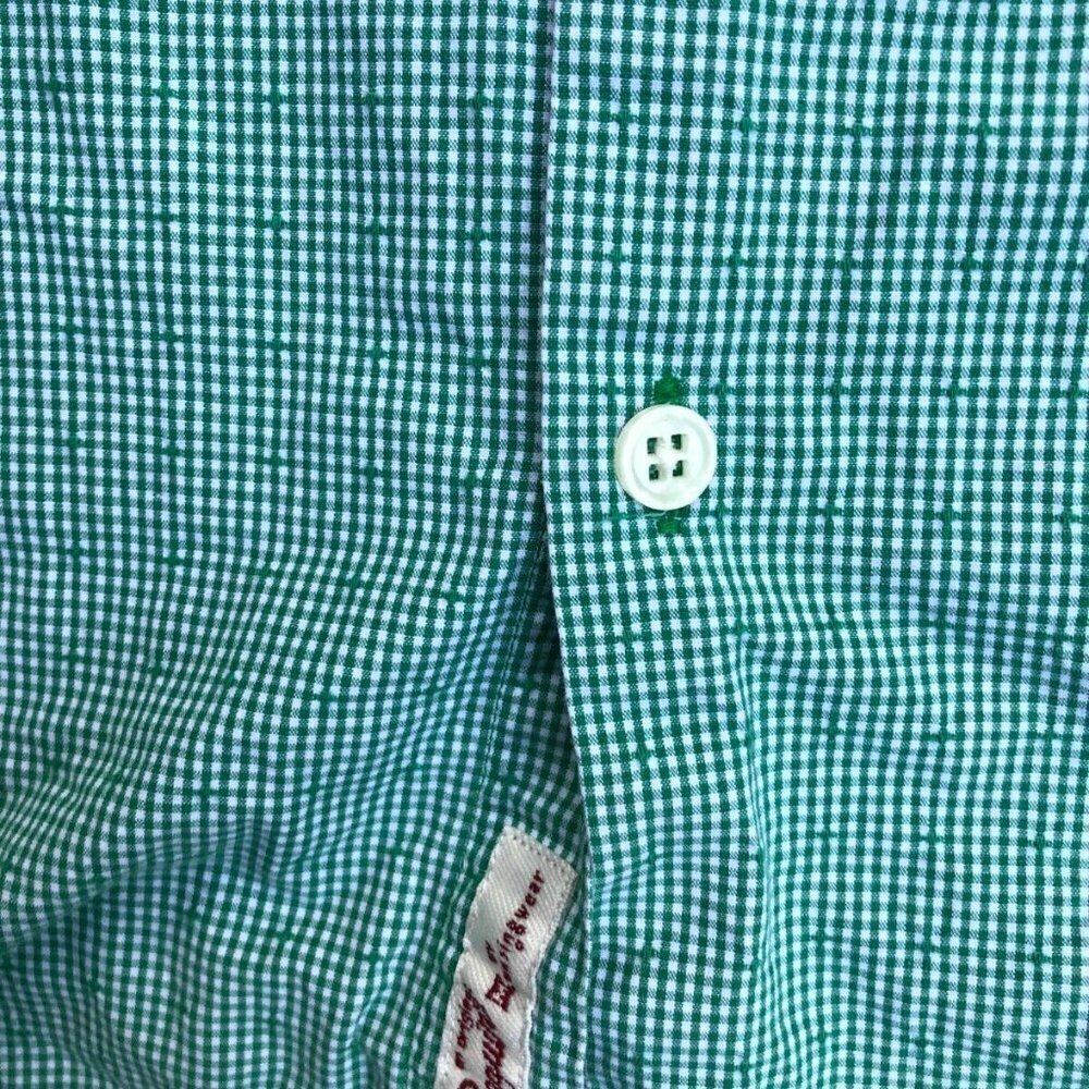 PENGUIN by MUNSINGWEAR Men's Heritage Slim Fit Plaid Green Button Down Shirt | L - Picture 2 of 5